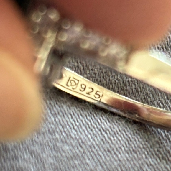 Sterling Silver Pave White Sapphire & Lab Green Emerald Ring Size 9 - Picture 5 of 5